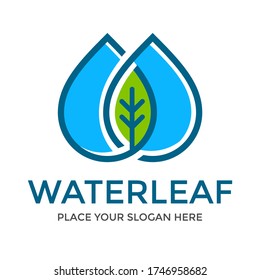 Water leaf vector logo template. This design use nature symbol. Suitable for environment business.