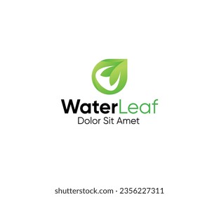 water leafleaf logo minimalist Colorful Gradient Illustrations vector design