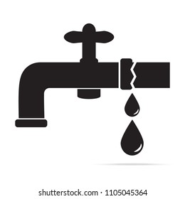 Water leak from Faucet icon vector illustration