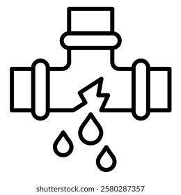 Water Leak icon line vector illustration