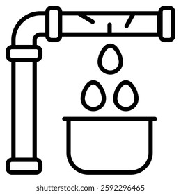 water leak icon with outline style. Suitable for website design, logo, app and UI. Based on the size of the icon in general, so it can be reduced.