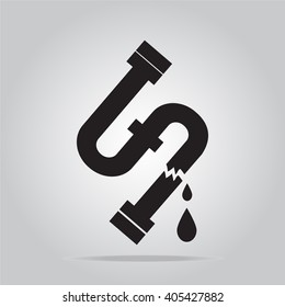 Water leak icon, Pipe icon sign vector illustration
