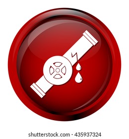 Water leak icon, Pipe and valve icon sign vector illustration