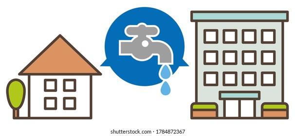 Wasserleck-Bild eines Hauses