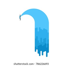 Water Leak Isolated. Sewerage Is Broken. Vector Illustration
