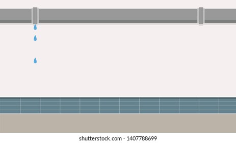 Water Leak. pipe leaks vector. wallpaper. free space for text. copy space. background.