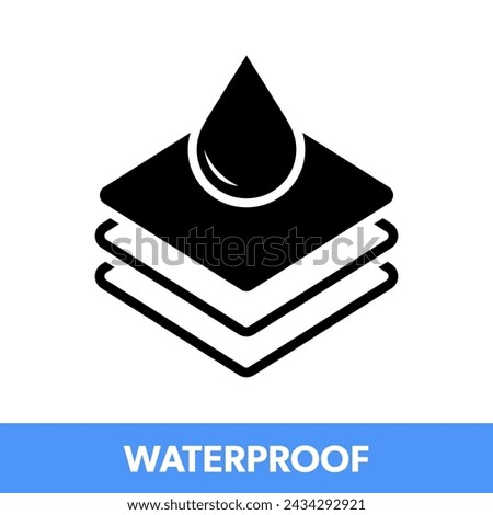 Water and Leak Proof - vector icon. Water and rain resistant sign.