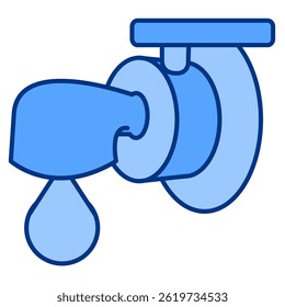 Icono del sensor de fuga de agua representado por el sensor de fuga de agua estilo azul.