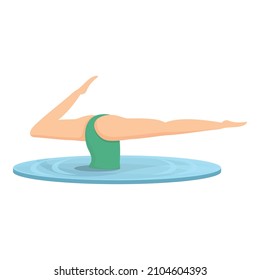 Water leg skill icon cartoon vector. Synchronized swimming. Sport ballet