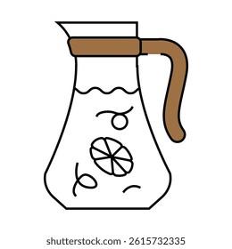 water lemon drink line icon vector. water lemon drink sign. isolated symbol illustration