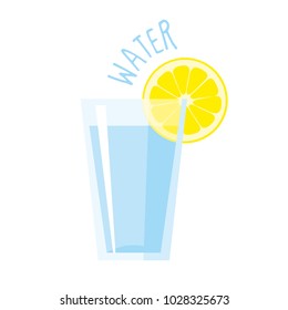 Water with lemon vector illustration isolated on white background