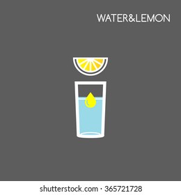 Wasser und Zitrone. Vektorgrafik
