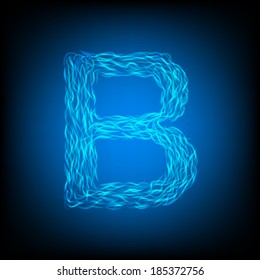 Water letter B. Vector illustration