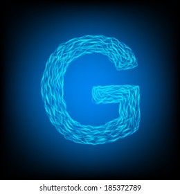 Water letter G. Vector illustration