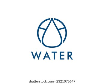 Water with letter H logo vector template