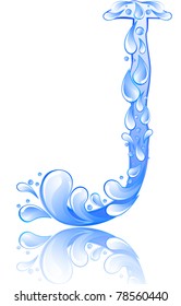 water letter J