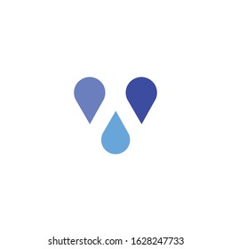 water letter V logo design simple