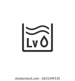 water level icon or water level label vector isolated. Best water level icon for apps, websites, or about washing machine product design.