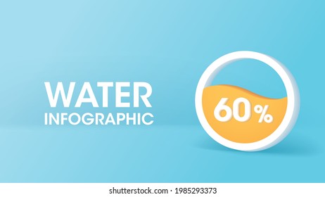 Water level icon on blue background. Save the water, water rationing and drought concept. Vector illustration.