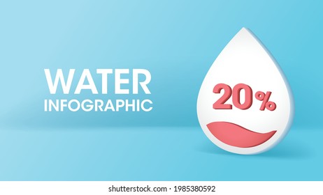 Water level icon on blue background. Save the water, water rationing and drought concept. Vector illustration.