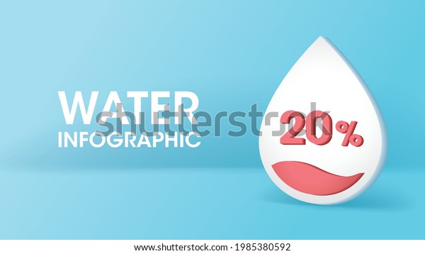 Water level icon on\
blue background. Save the water, water rationing and drought\
concept. Vector\
illustration.