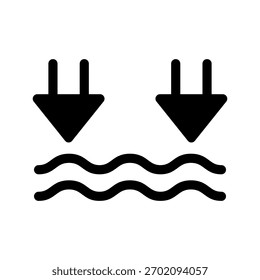 Ilustração de design de símbolo de vetor de ícone de nível de água