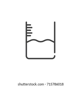 Water level line icon, outline vector sign, linear style pictogram isolated on white. Symbol, logo illustration. Editable stroke