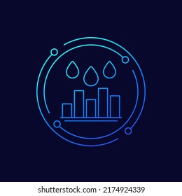 Water Level Line Vector Icon With A Graph