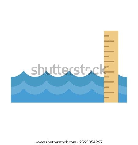 Water level measurement icon. Vector.
