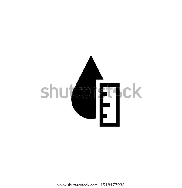 Water level sensor black icon. Clipart image\
isolated on white\
background