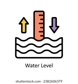 Water Level vector Filled outline Design illustration. Symbol on White background EPS 10 File 