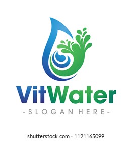 Water and Life People Logo Vector Illustration