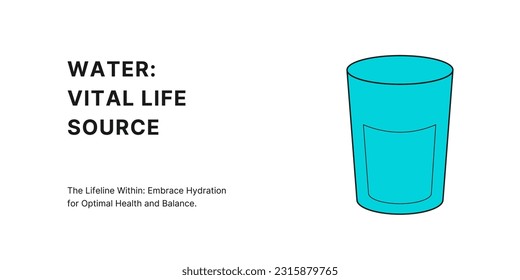 Water Life Source Banner on White Background. Stylish Banner with Text and Icon for Healthcare and Medical