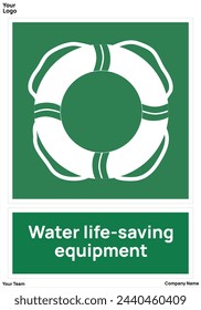 Water life-saving equipment signs symbol standard iso 7010