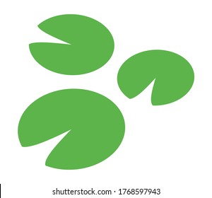Water lilies or lily pads flat green vector icon for apps and websites