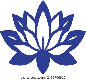 water Lilly silhouette color flower illustration 04