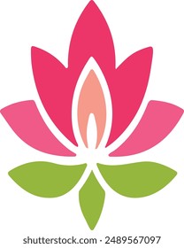 water Lilly silhouette color flower illustration 08