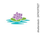 water lily abstract logo modern style