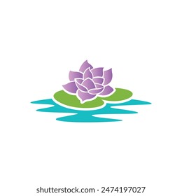 water lily abstract logo modern style