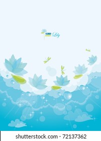 Water lily background, eps-10