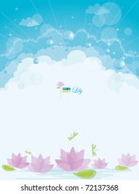 Water lily background, eps-10