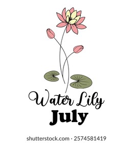 Water lily - Birth Month Flowers T-shirt Design