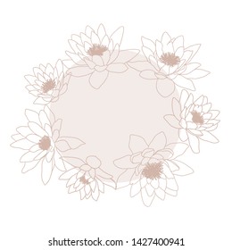 Water lily circle pink template