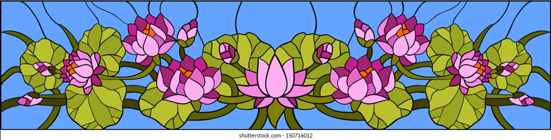 Water lily composition / Stained glass window
