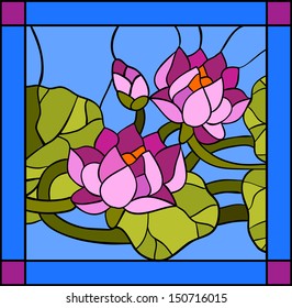 Water lily composition / Stained glass window