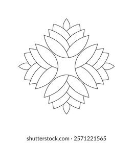 Water lily in editable stroke doodle contour vector illustration. Peaceful Petals, Ability to Relax, Brain Experiences, Harmonious Haven, Peaceful Portraits, Blossoming Beauty mandala design.