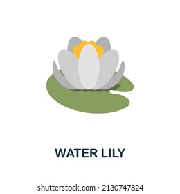 Water Lily flat icon. Colored element sign from flowers collection. Flat Water Lily icon sign for web design, infographics and more.