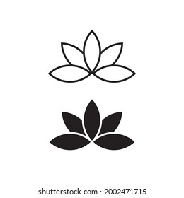 water lily flower icon, black and white water lily flower icon, logo template for company brand and logo