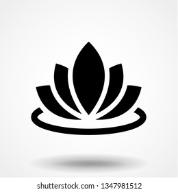 Water lily flower icon. Simple illustration of water lily flower vector icon for web