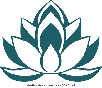 Water lily flower logo, flat vector illustration